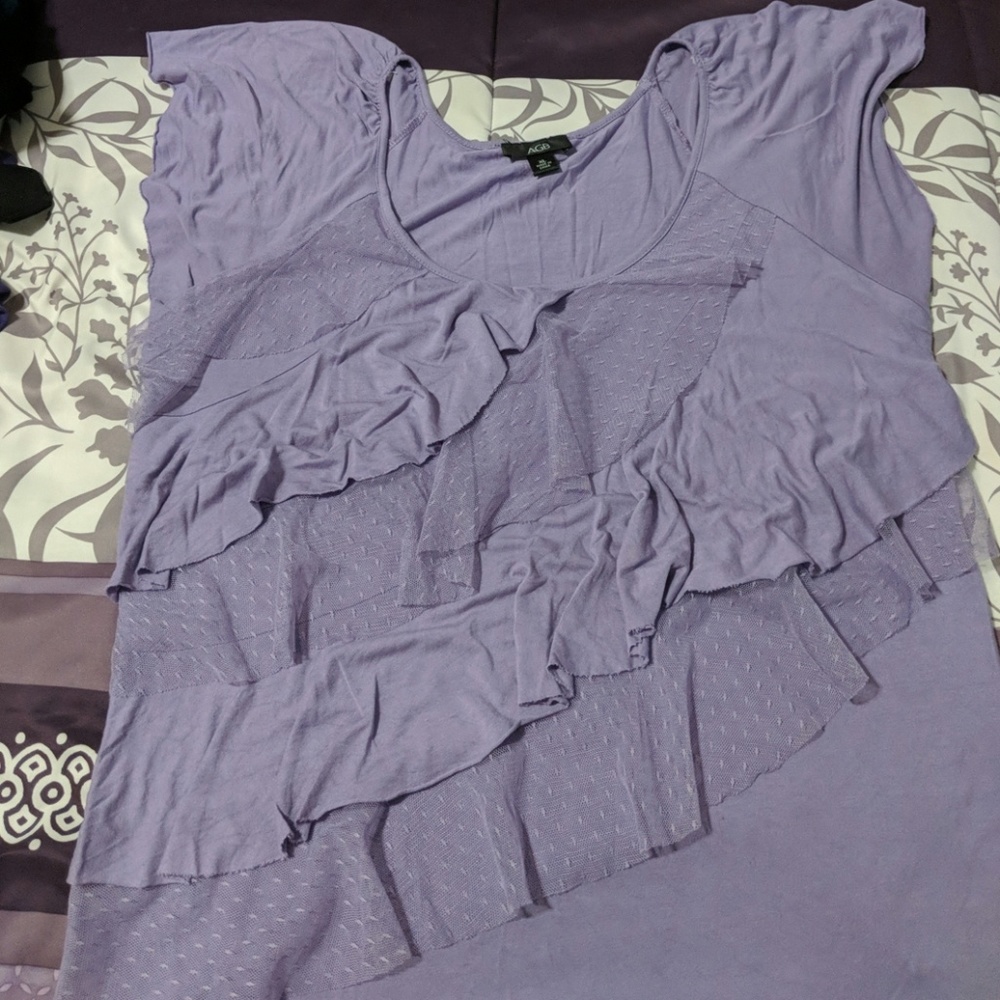 Lavender ruffle shirt